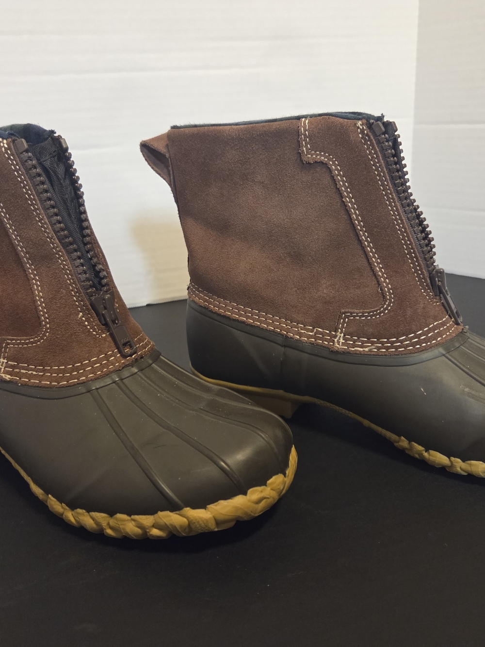 RedHead Mens Brown Suede Zip Duck Boots Waterproof Rubber Sole Shoes Size 8m